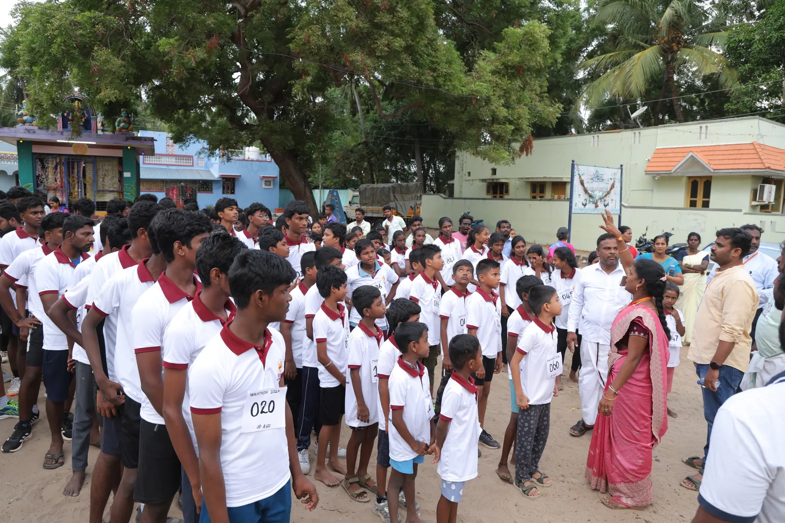 Community members gathered for the Ayya Welfare Foundation anniversary marathon