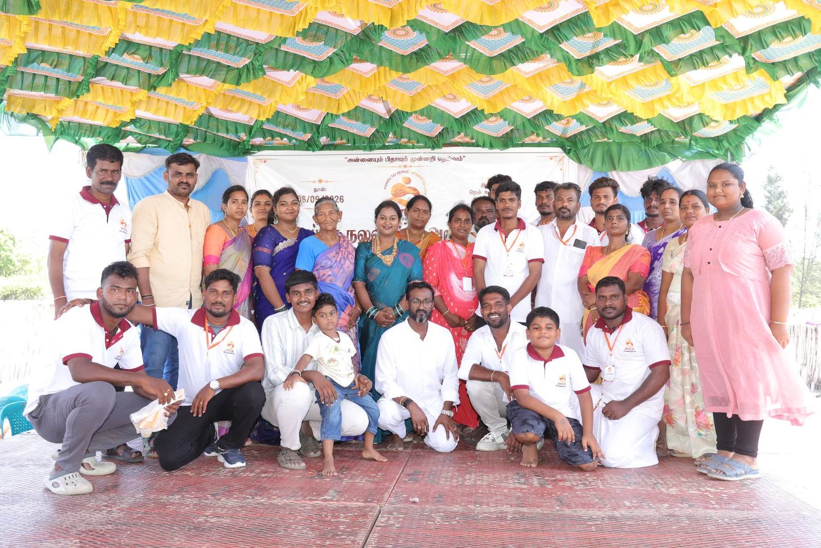 Ayya Welfare Foundation team gathered at the first anniversary celebration